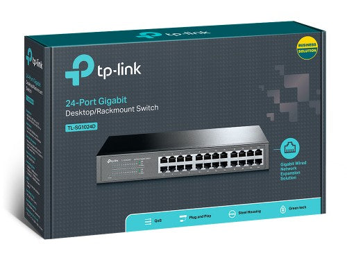 TP-Link TL-SG1024D network switch Unmanaged Gigabit Ethernet (10/100/1000) Gray