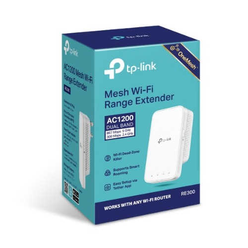 TP-Link RE300 network extender Network repeater White