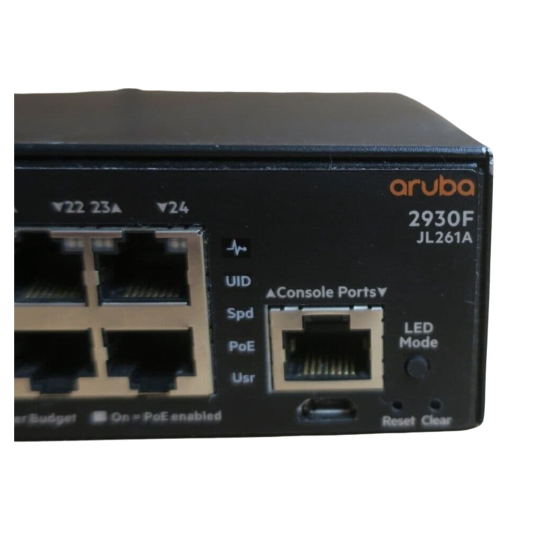 HPE Aruba Networking 2930F 24G PoE+ 4SFP Switch – 28-Port Managed Layer 3 PoE+ Switch