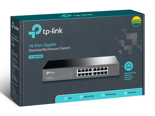 Commutateur réseau TP-Link TL-SG1016D non administré L2 Gigabit Ethernet (10/100/1000) noir