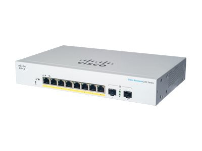 Cisco CBS220-8P-E-2G Commutateur géré L2 Gigabit Ethernet (10/100/1000) Power over Ethernet (PoE) Blanc