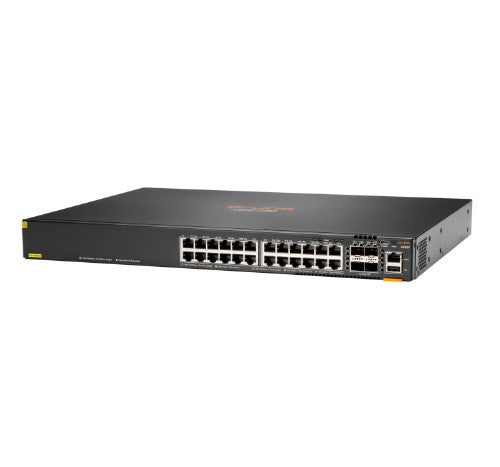 HPE Aruba Networking CX 6300F 24-port 1GbE Class 4 PoE and 4-port SFP56 Managed L3 Gigabit Ethernet (10/100/1000) Power over Ethernet (PoE) 1U