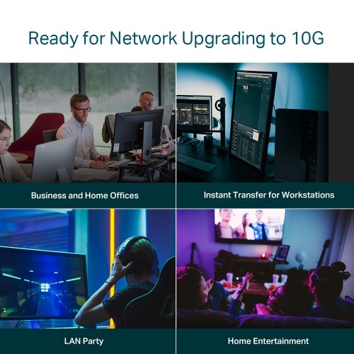TP-Link TL-SX1008 network switch Unmanaged 10G Ethernet (100/1000/10000) 1U Black