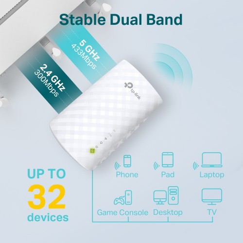 TP-Link RE220 Network repeater White 10, 100 Mbit/s