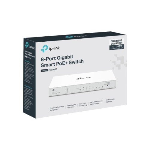 TP-Link FESTA FS308GP network switch Managed Gigabit Ethernet (10/100/1000) Power over Ethernet (PoE) White