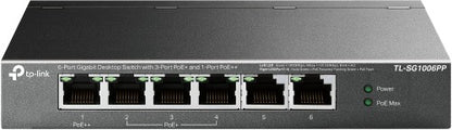 TP-Link TL-SG1006PP network switch Unmanaged Gigabit Ethernet (10/100/1000) Power over Ethernet (PoE) Gray