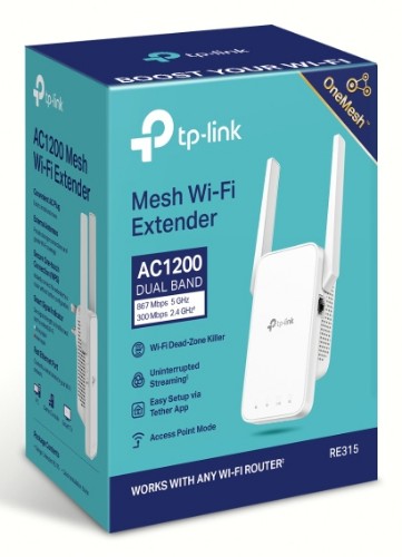 TP-Link AC1200 Wi-Fi Network repeater White 10, 100 Mbit/s