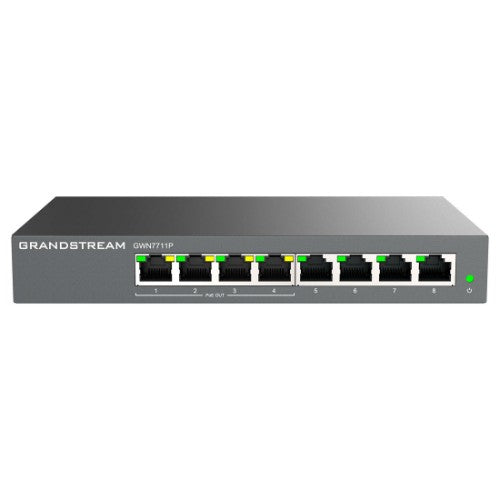 Grandstream Networks GWN7711P network switch Managed L2 Gigabit Ethernet (10/100/1000) Power over Ethernet (PoE) Desktop/Wall-Mounting Gray