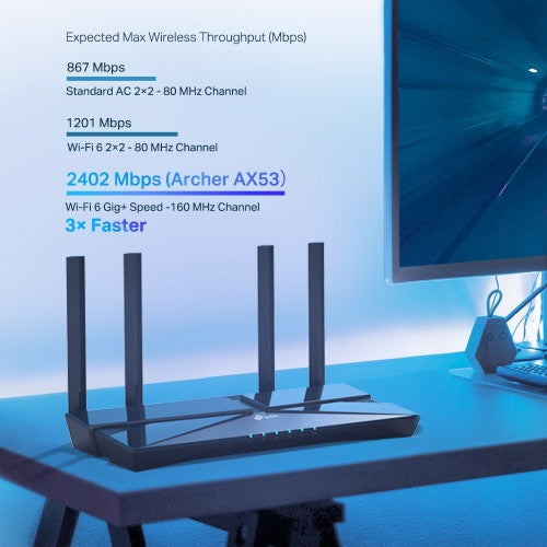 TP-Link Archer AX53 wireless router Gigabit Ethernet Dual-band (2.4 GHz / 5 GHz) Black