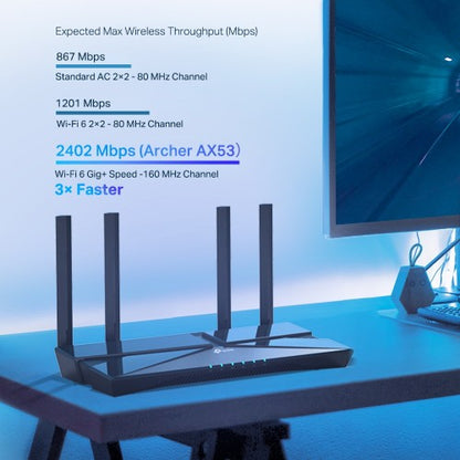 TP-Link Archer AX53 wireless router Gigabit Ethernet Dual-band (2.4 GHz / 5 GHz) Black