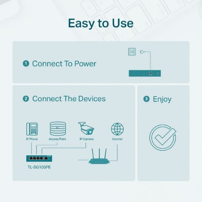 TP-Link TL-SG105PE network switch Managed L2 Gigabit Ethernet (10/100/1000) Power over Ethernet (PoE) Black