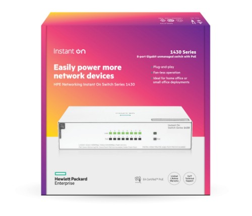 HPE Aruba Networking Networking Instant On Switch 8p Gigabit CL4 PoE 64W 1430