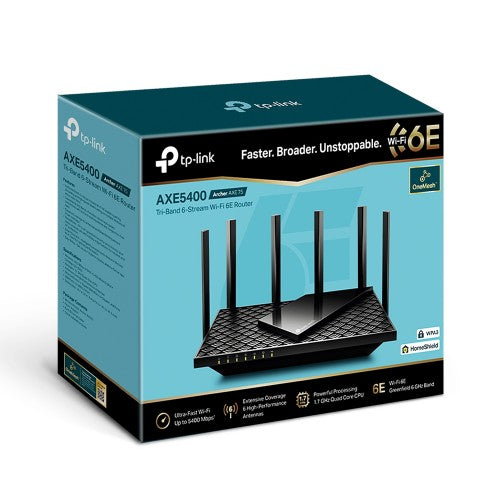 TP-Link Archer AX5400 wireless router Gigabit Ethernet Tri-band (2.4 GHz / 5 GHz / 6 GHz) Black
