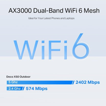 TP-Link Deco X50-Outdoor Dual-band (2.4 GHz / 5 GHz) Wi-Fi 6 (802.11ax) White 1 Internal