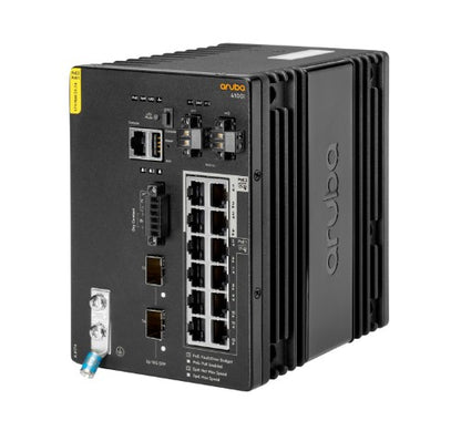 HPE Aruba Networking CX 4100i 12p 1GbE 8p Class4 PoE and 4p Class6 PoE 2p SFP+ DIN Mount Managed L2 Gigabit Ethernet (10/100/1000) Power over Ethernet (PoE) 4U Black
