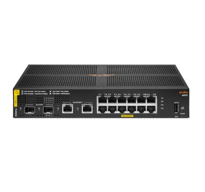 HPE Aruba 6000 12G Class4 PoE 2G/2SFP 139W Managed L3 Gigabit Ethernet (10/100/1000) Power over Ethernet (PoE) 1U