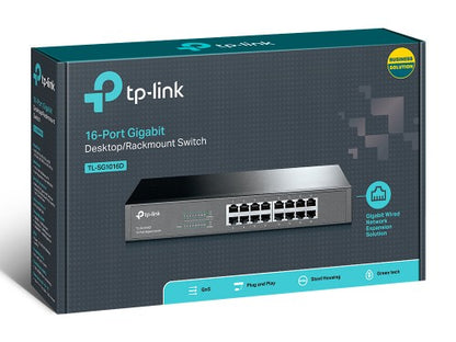 Commutateur réseau TP-Link TL-SG1016D non administré L2 Gigabit Ethernet (10/100/1000) noir