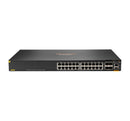 HPE Aruba Networking CX 6300F 24-port 1GbE Class 4 PoE and 4-port SFP56 Managed L3 Gigabit Ethernet (10/100/1000) Power over Ethernet (PoE) 1U