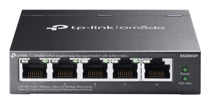 TP-Link Omada ES205GP network switch Managed Gigabit Ethernet (10/100/1000) Power over Ethernet (PoE) Black