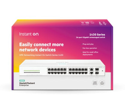 HPE Aruba Networking Networking Instant On Switch 26p Gigabit 2p SFP 1430