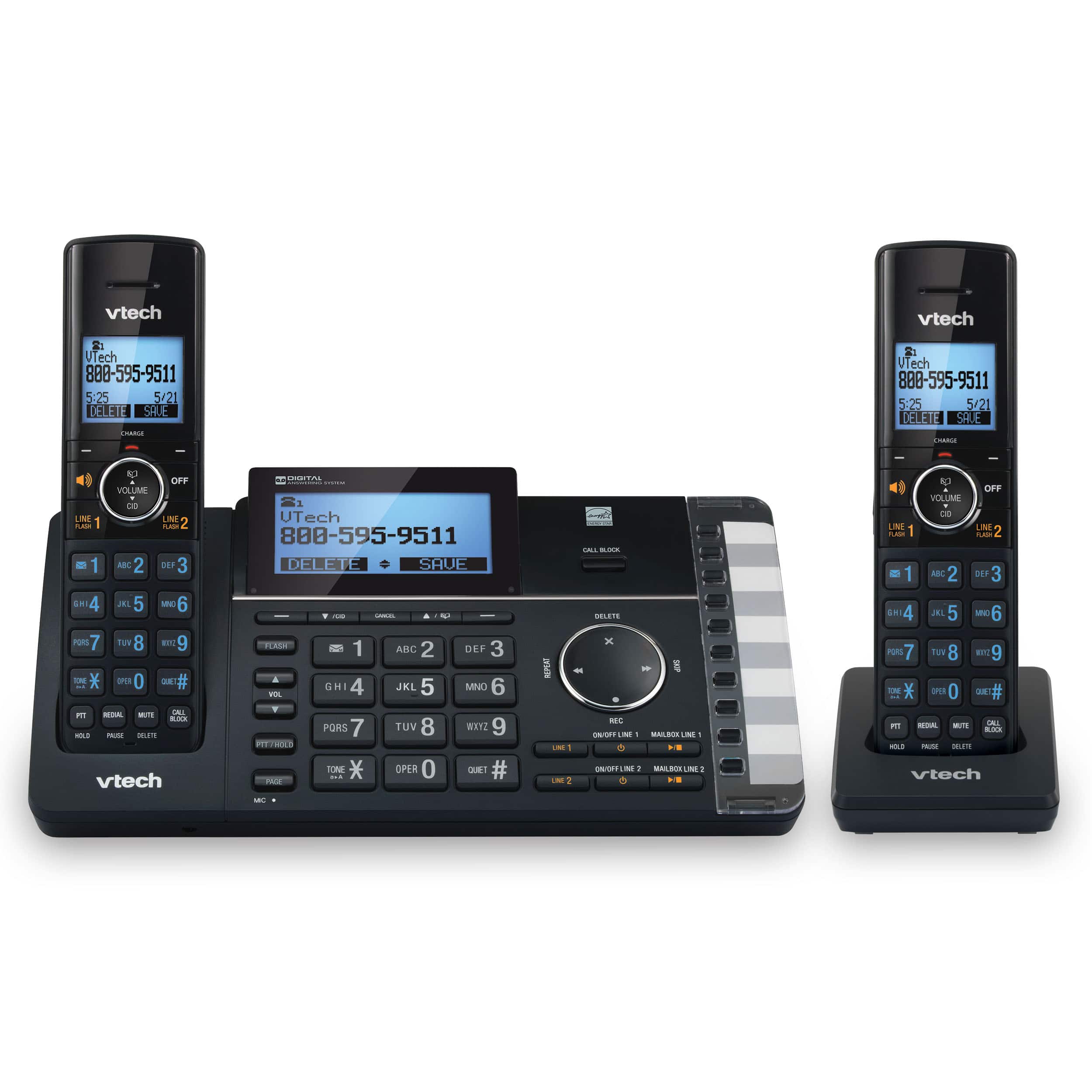 Vtech DS6251-2 Ensemble de 2 téléphones sans-fil 2-lignes avec messagerie  et bloquage intelligent des appels